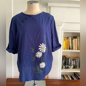 RESERVED Daisy Top - Size XL - Cute - Cottagecore - Button Accents - Flowy